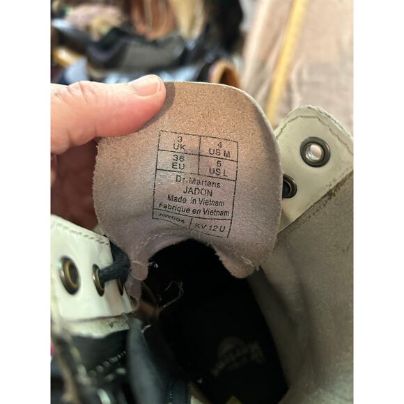 Dr Doc Martens Jadon 5 Women's White Platform Combat Boots Punk Goth Y2K Grunge - Picture 8 of 8